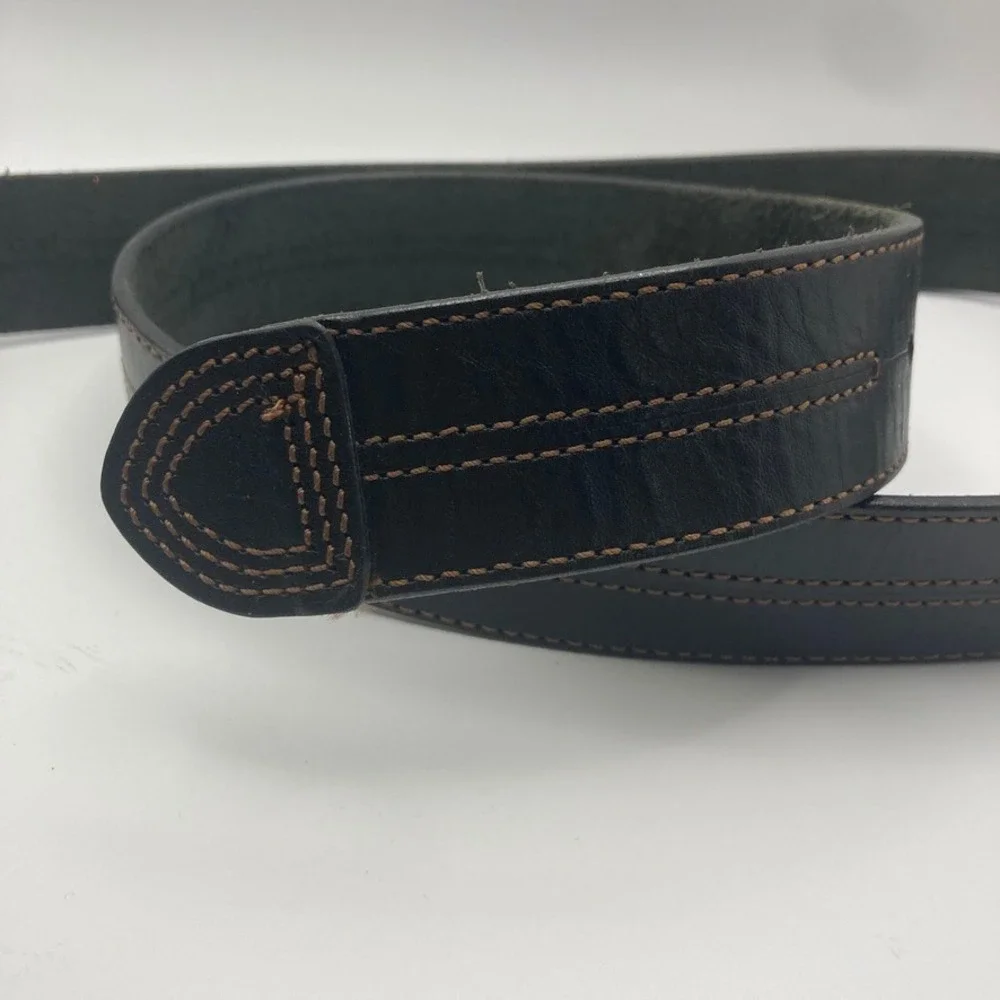 Johnston & Murphy Men's Split Leather Dress Belt 42 Dark Brown‎ Frame Buckle USA